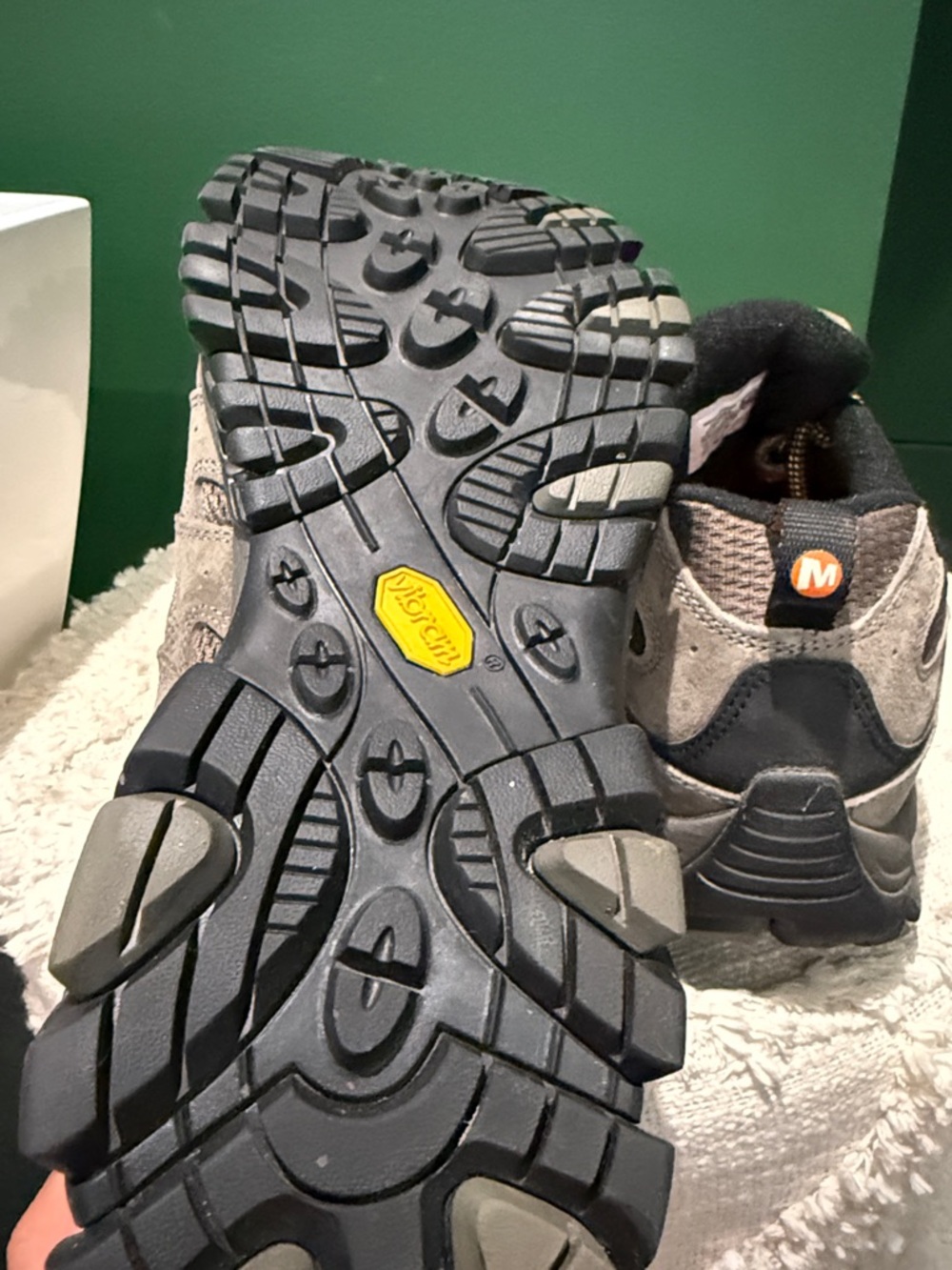 Merrell Men's Gray and Black Trail Running Shoes - Picture 6 of 9
